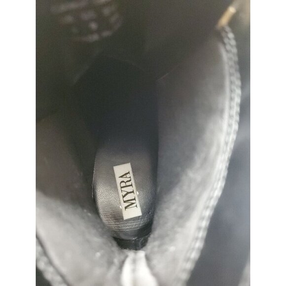 Myra Leopard Leather Inertia Boots Size 9 Lug Sole Boho 90's Y2K Grunge Hipster - Picture 12 of 12